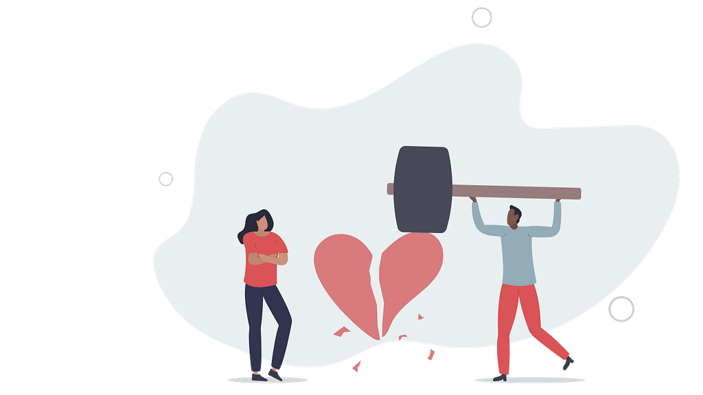 An illustration of a judge’s gavel and a broken heart being repaired, representing legal guidance for unmarried parents in custody cases.
