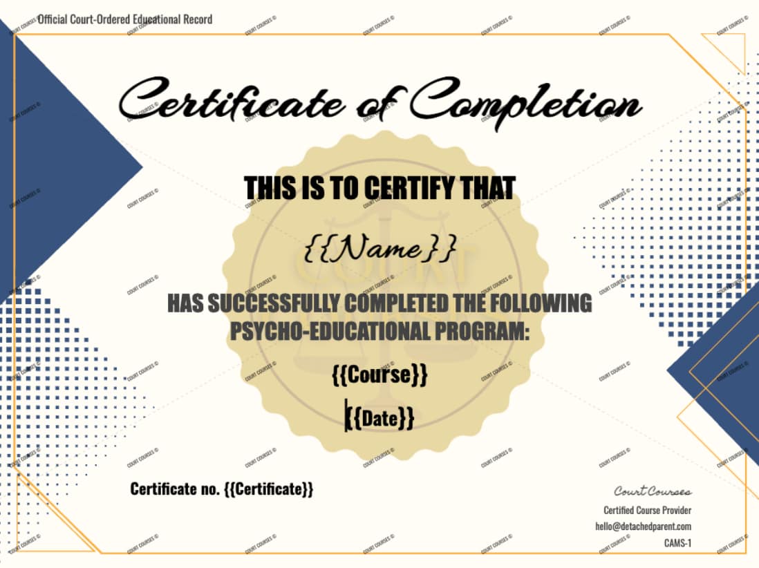 Sample Certificate of Completion
